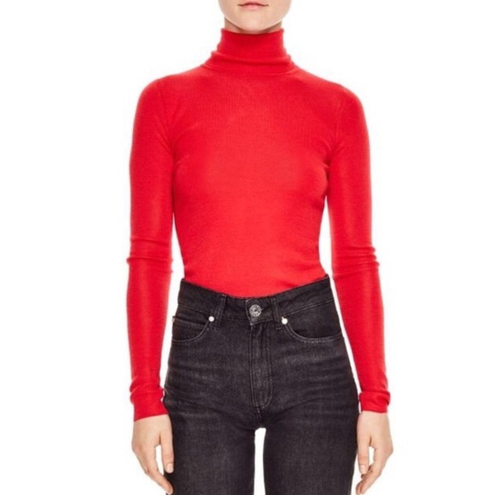 Sandro Paris red turtle neck sweater